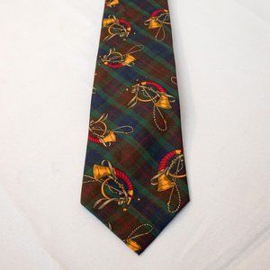 Ralph Lauren Polo 100% Silk Italy Plaid USA 56x3